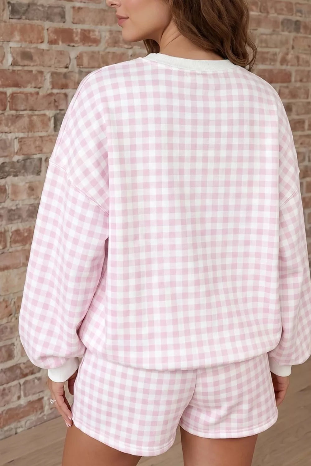 Poppy Oversized Gingham Lounge Set – Blush Pink in Blush Pink, product image 2