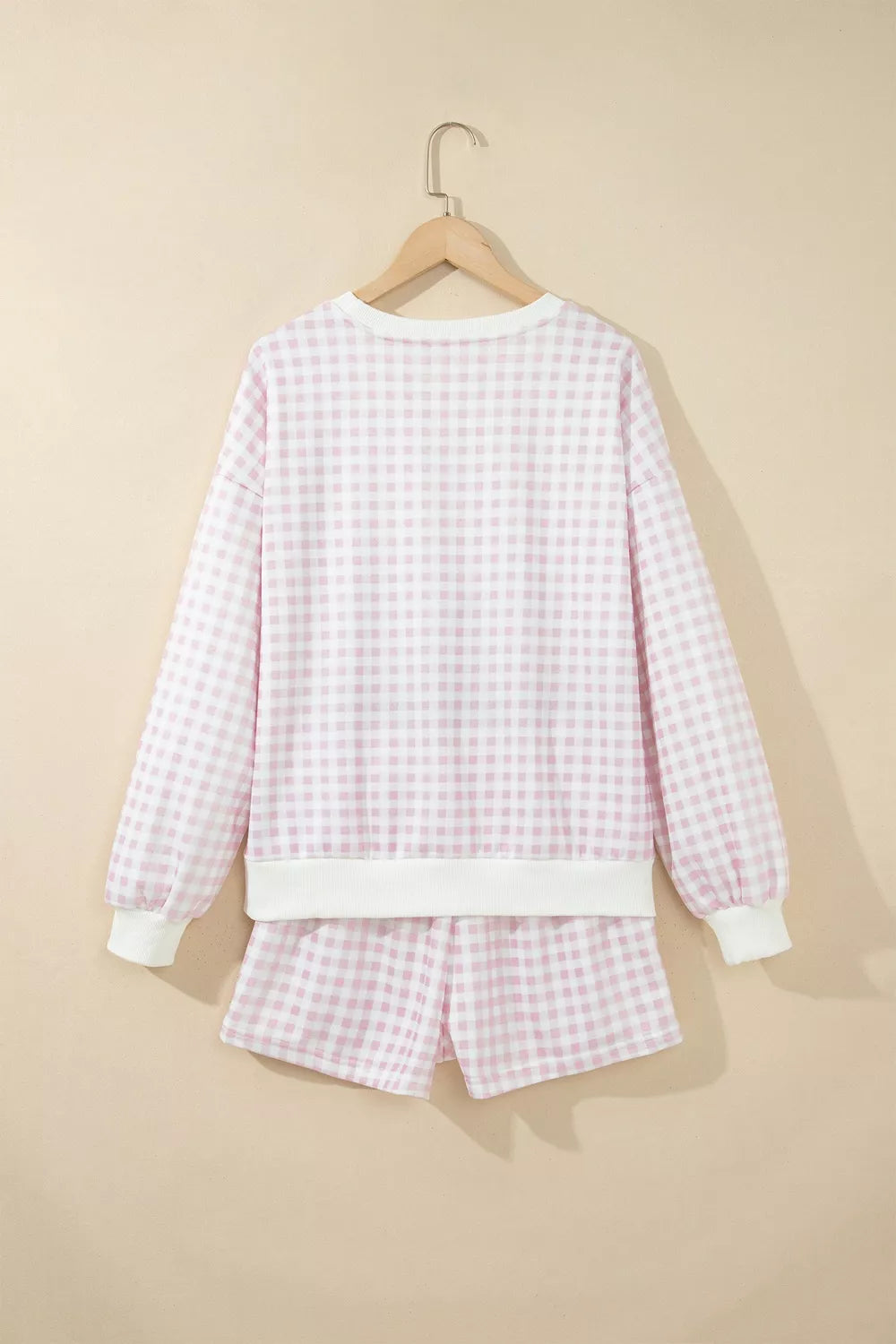 Poppy Oversized Gingham Lounge Set – Blush Pink in Blush Pink, product image 8