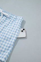 Hattie Gingham Sweatshirt & Shorts Set – Light Blue in Light Blue, product image 9