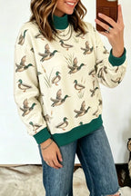 Duck Club Mock-Neck Sweatshirt – Beige in Beige, product image 3