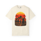 Western Sunset Riders Comfort Colors graphic tee in Ivory, front view