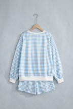 Hattie Gingham Sweatshirt & Shorts Set – Light Blue in Light Blue, product image 5