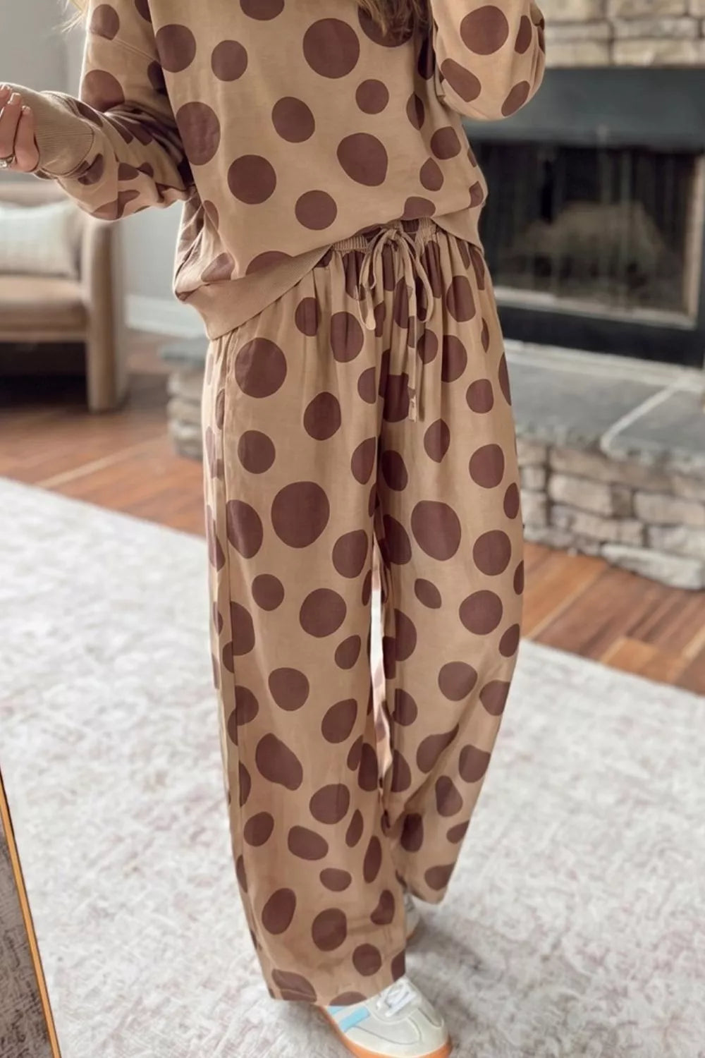 Sutton Polka Dot Lounge Set – Khaki in Khaki, product image 3
