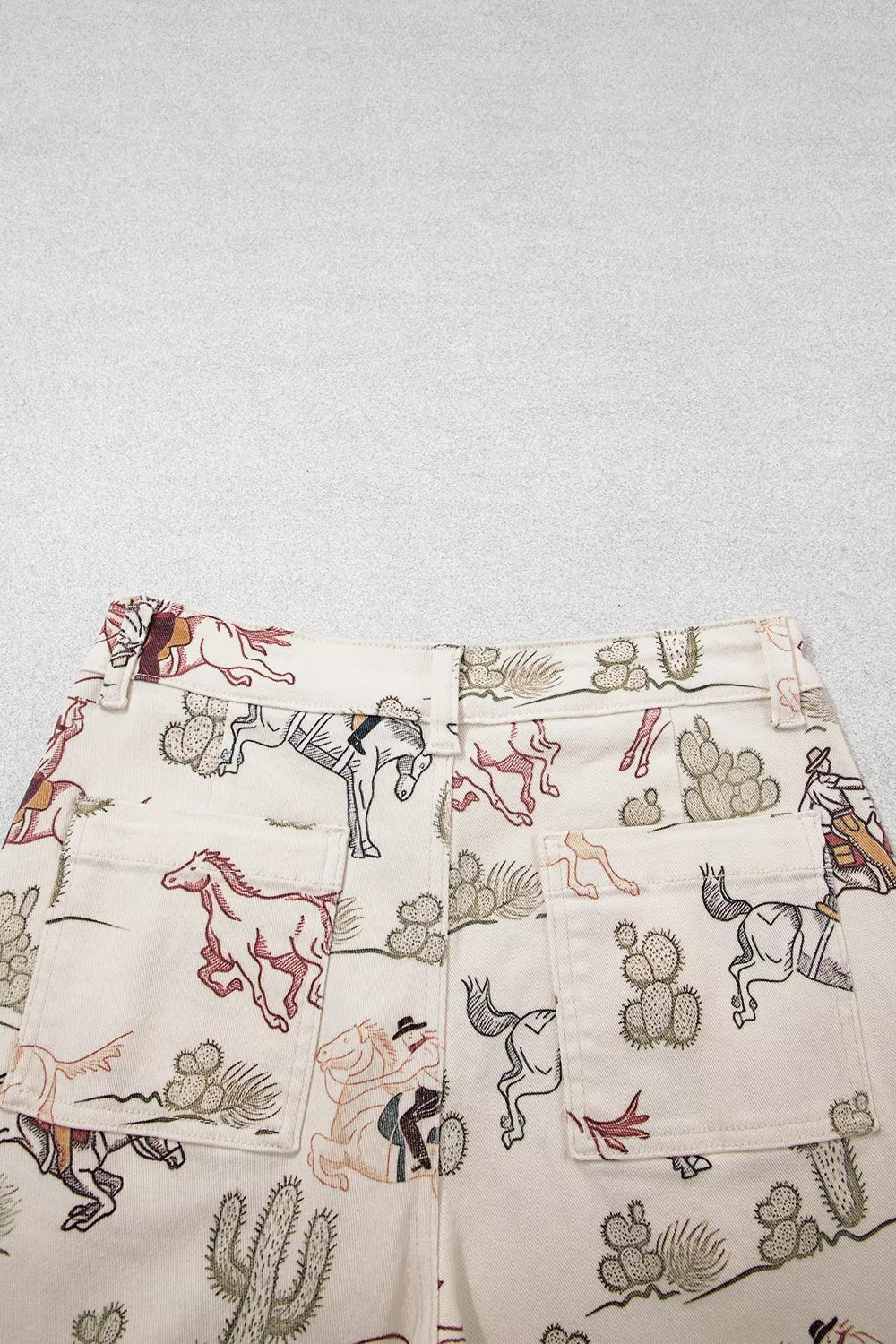 Wildflower Western Straight-Leg Jeans – Beige in Beige, product image 9