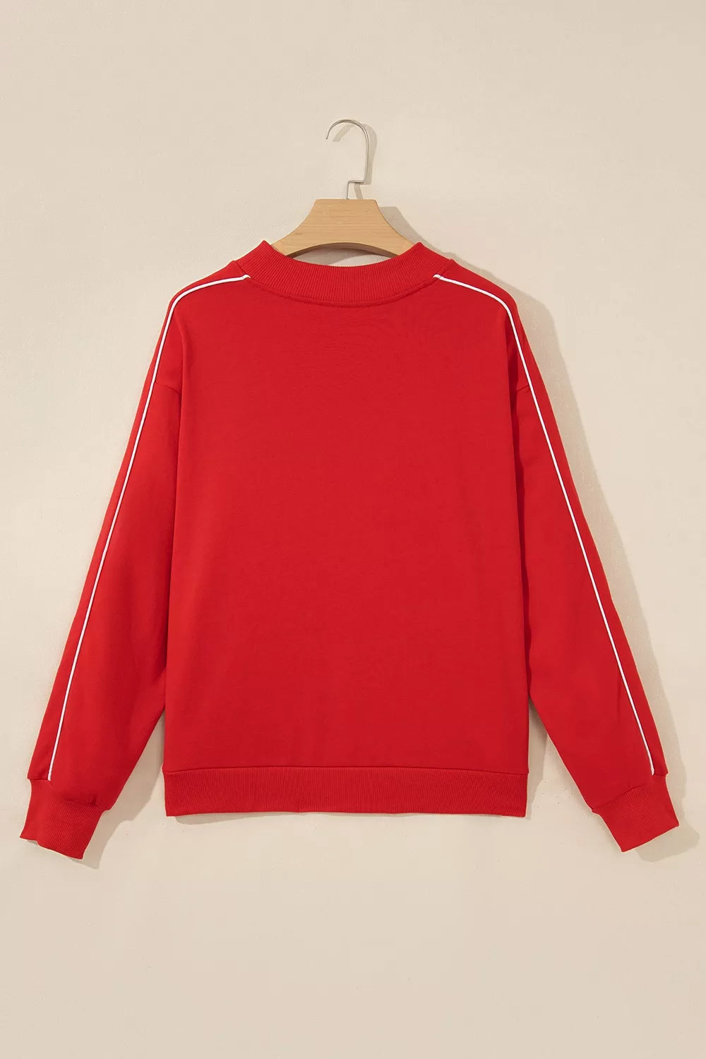 Reese Stand-Collar Sweatshirt – Red in Red, product image 6