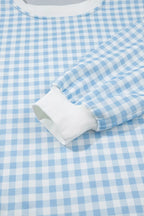 Hattie Gingham Sweatshirt & Shorts Set – Light Blue in Light Blue, product image 8