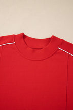 Reese Stand-Collar Sweatshirt – Red in Red, product image 7