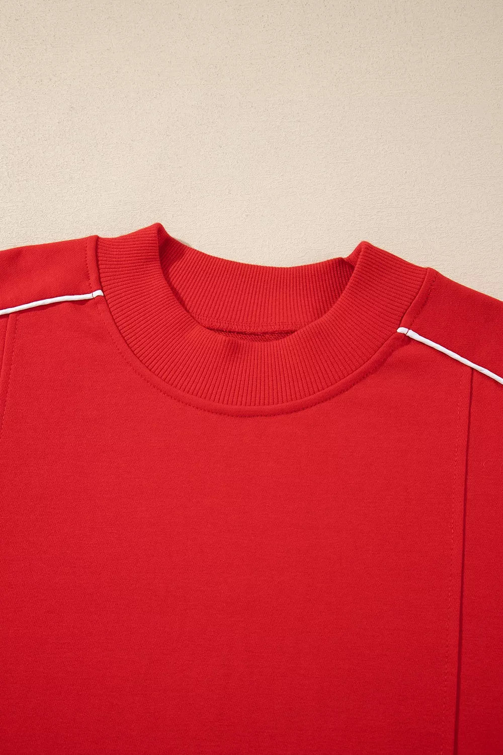 Reese Stand-Collar Sweatshirt – Red in Red, product image 7