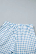 Hattie Gingham Sweatshirt & Shorts Set – Light Blue in Light Blue, product image 10