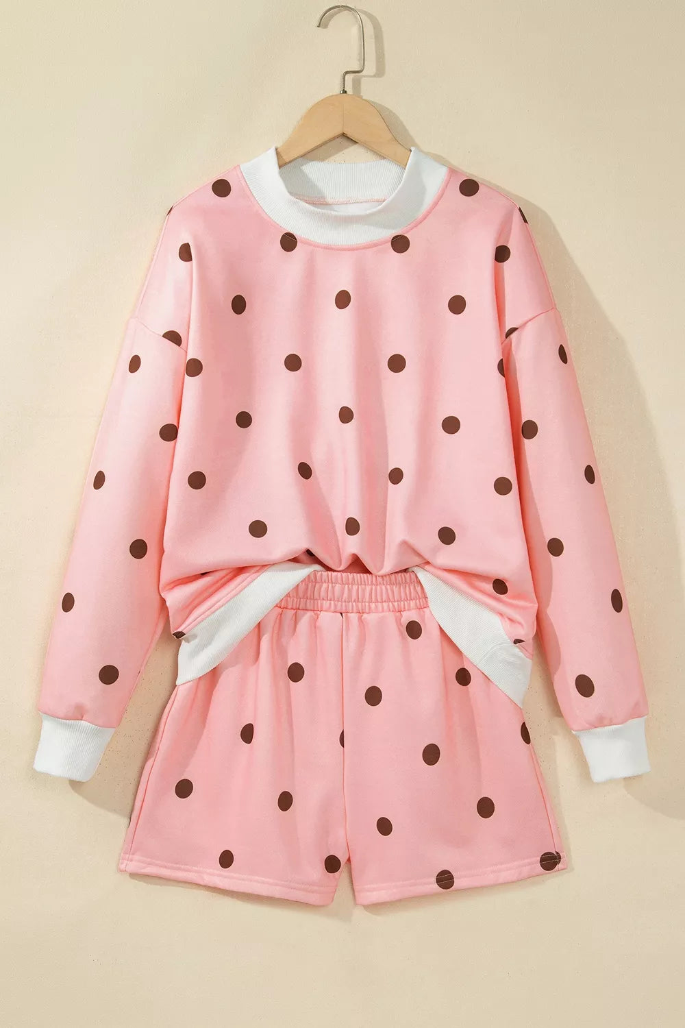 Dottie Polka Dot Lounge Set – Pale Blush in Pale Blush, product image 3