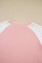 Millie Polka Dot Cropped Two-Piece Set in Pale Blush and Light Blue, product image 7