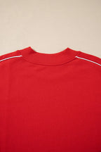 Reese Stand-Collar Sweatshirt – Red in Red, product image 8