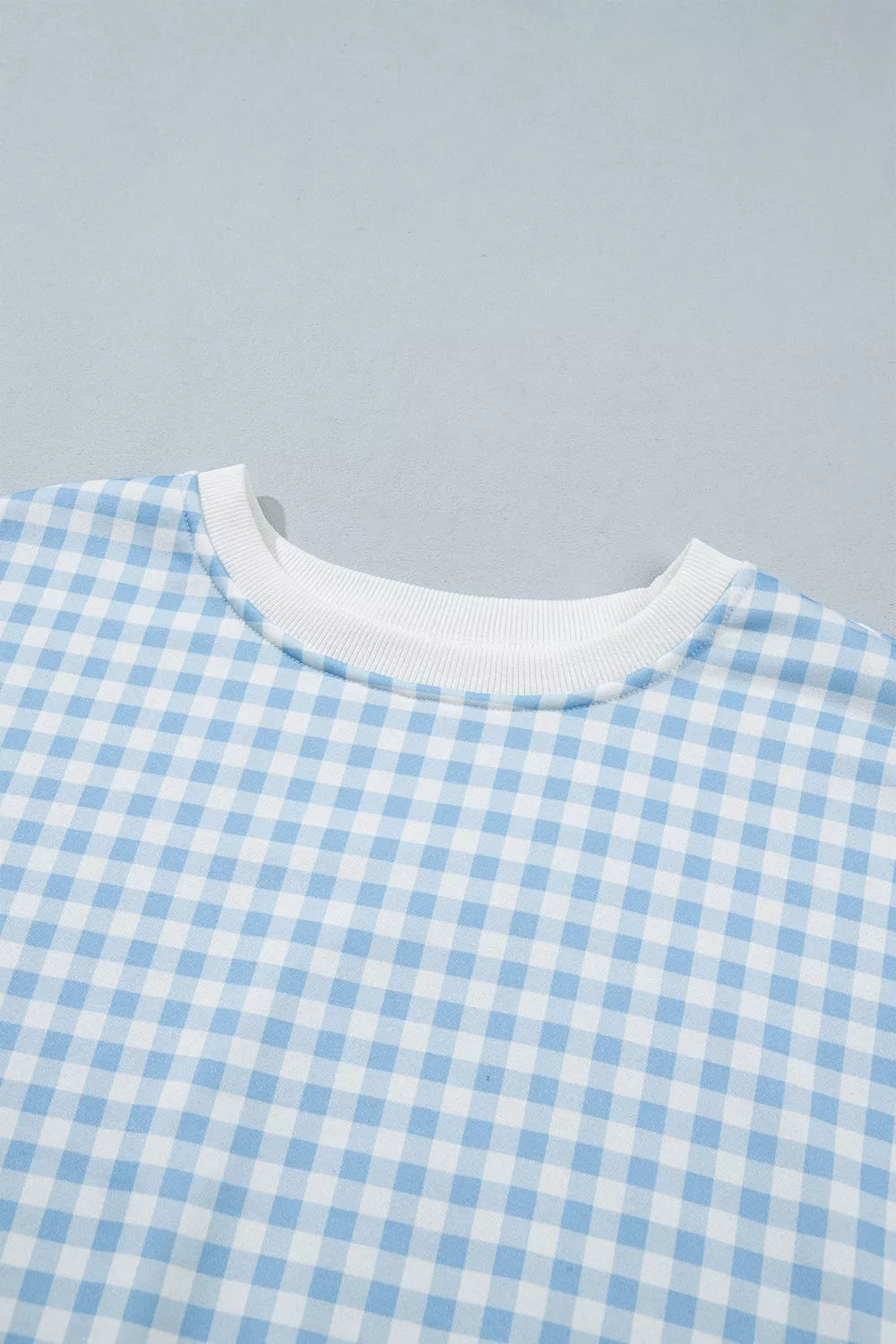 Hattie Gingham Sweatshirt & Shorts Set – Light Blue in Light Blue, product image 6