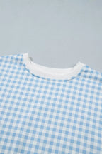 Hattie Gingham Sweatshirt & Shorts Set – Light Blue in Light Blue, product image 6