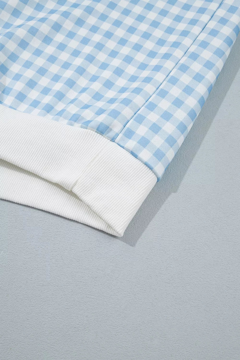 Hattie Gingham Sweatshirt & Shorts Set – Light Blue in Light Blue, product image 12