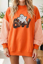 Boo Crew Sequin Ghost Sweatshirt – Orange in Orange, product image 2