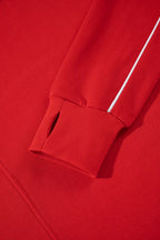 Reese Stand-Collar Sweatshirt – Red in Red, product image 9