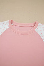 Millie Polka Dot Cropped Two-Piece Set in Pale Blush and Light Blue, product image 6