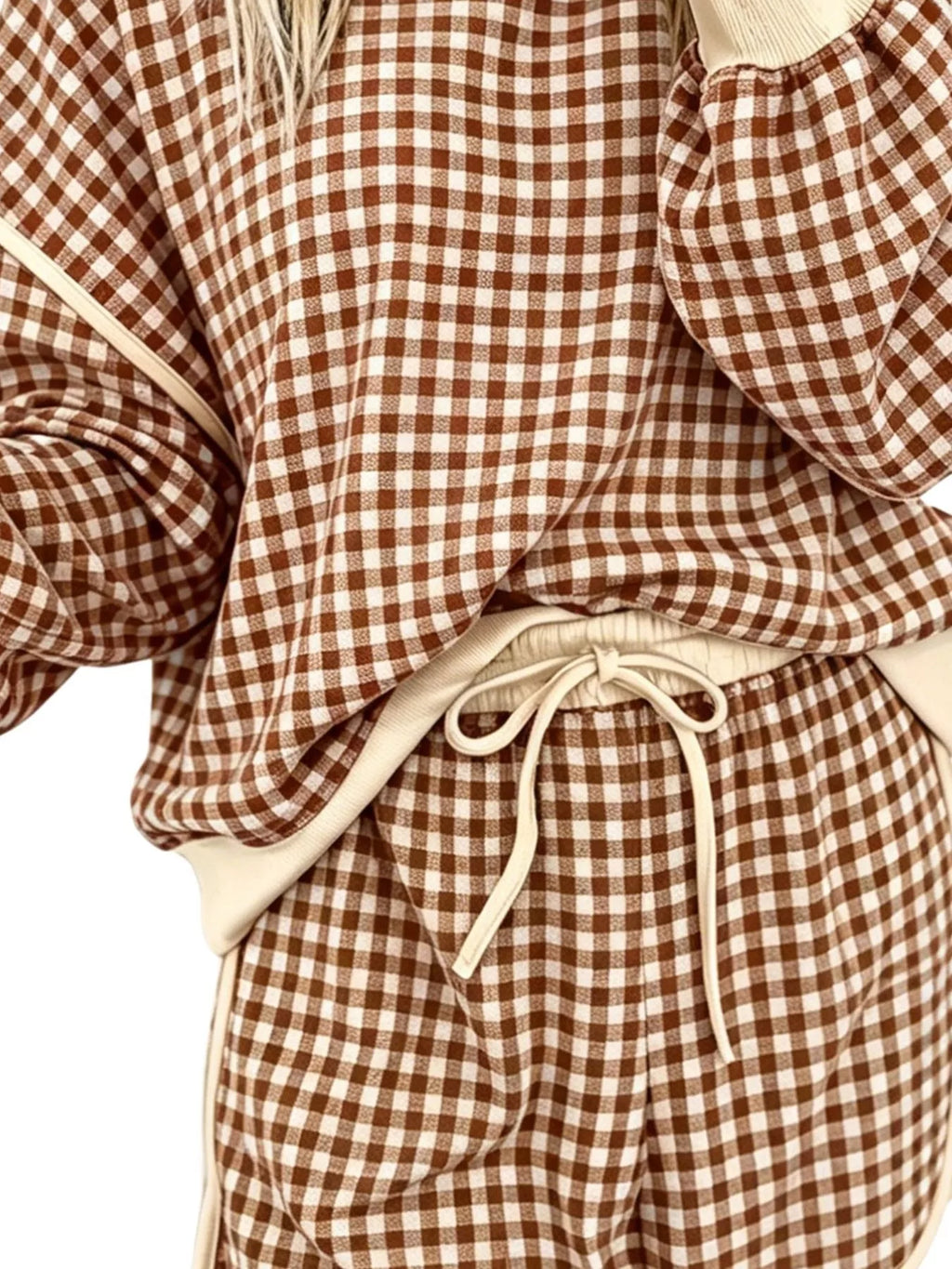 Oakley Plaid Lounge Set – Khaki in Khaki, product image 3