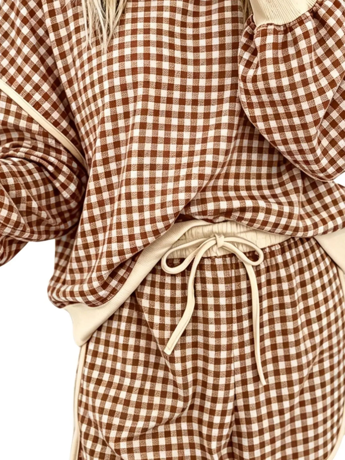 Oakley Plaid Lounge Set – Khaki in Khaki, product image 3