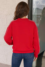 Reese Stand-Collar Sweatshirt – Red in Red, product image 2