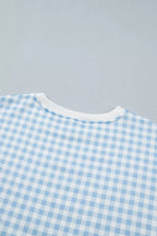 Hattie Gingham Sweatshirt & Shorts Set – Light Blue in Light Blue, product image 7