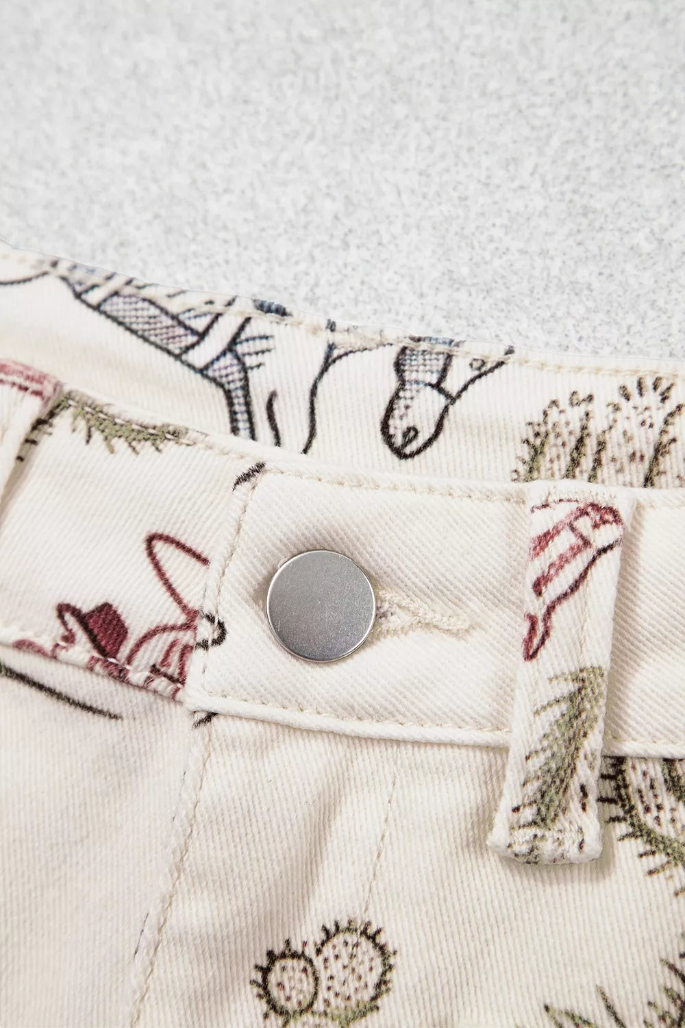 Wildflower Western Straight-Leg Jeans – Beige in Beige, product image 7
