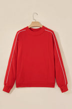 Reese Stand-Collar Sweatshirt – Red in Red, product image 5