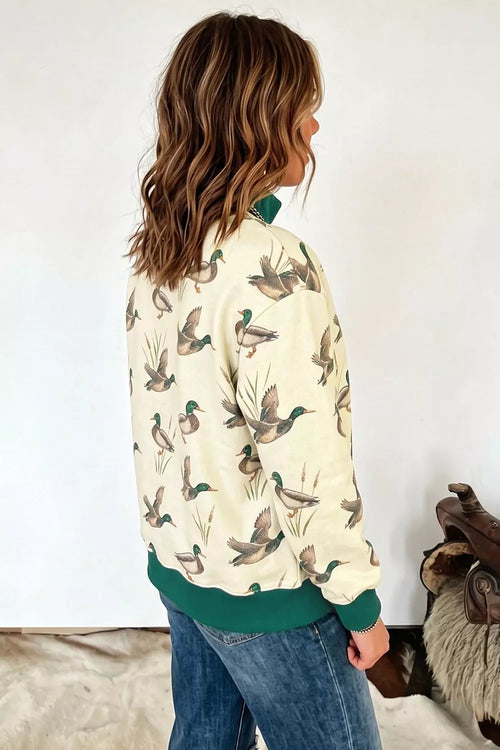 Duck Club Mock-Neck Sweatshirt – Beige in Beige, product image 2