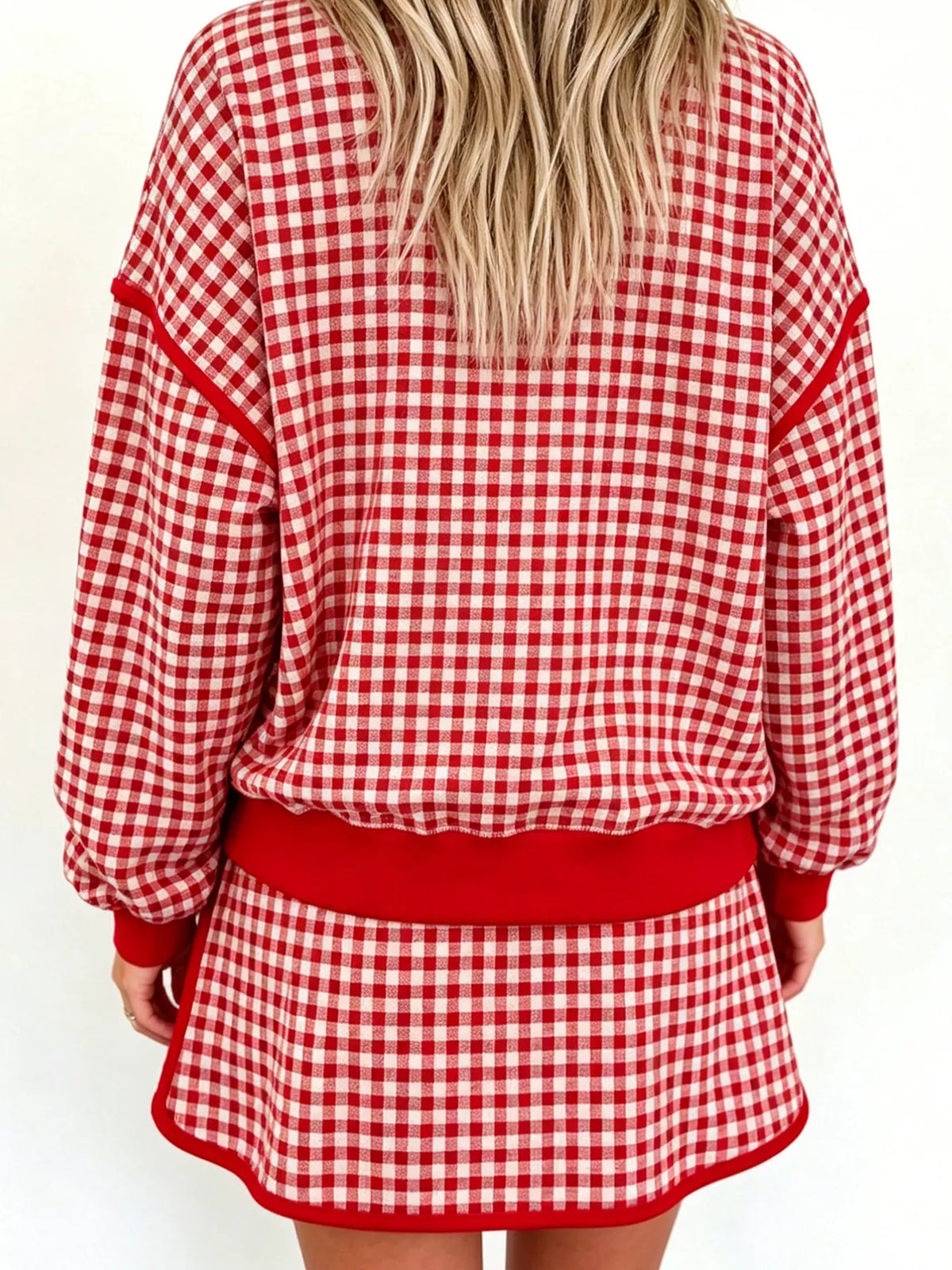 Ruby Gingham Lounge Set – Red in Red, product image 2