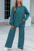Haven Striped Pants Lounge Set – Air Force Blue in Air Force Blue styled on model
