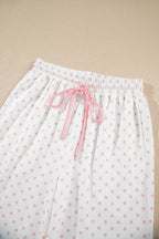 Millie Polka Dot Cropped Two-Piece Set in Pale Blush and Light Blue, product image 10