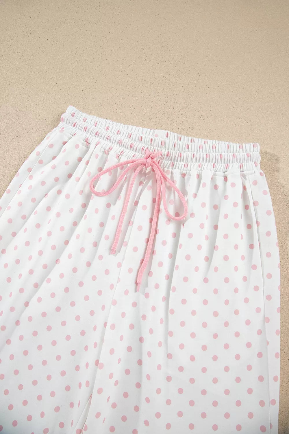 Millie Polka Dot Cropped Two-Piece Set in Pale Blush and Light Blue, product image 10