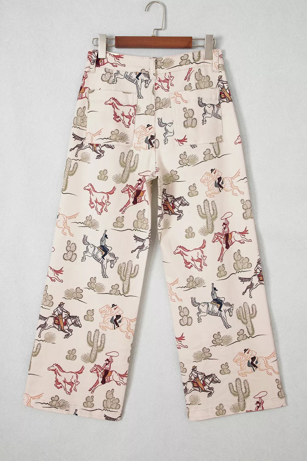 Wildflower Western Straight-Leg Jeans – Beige in Beige, product image 4