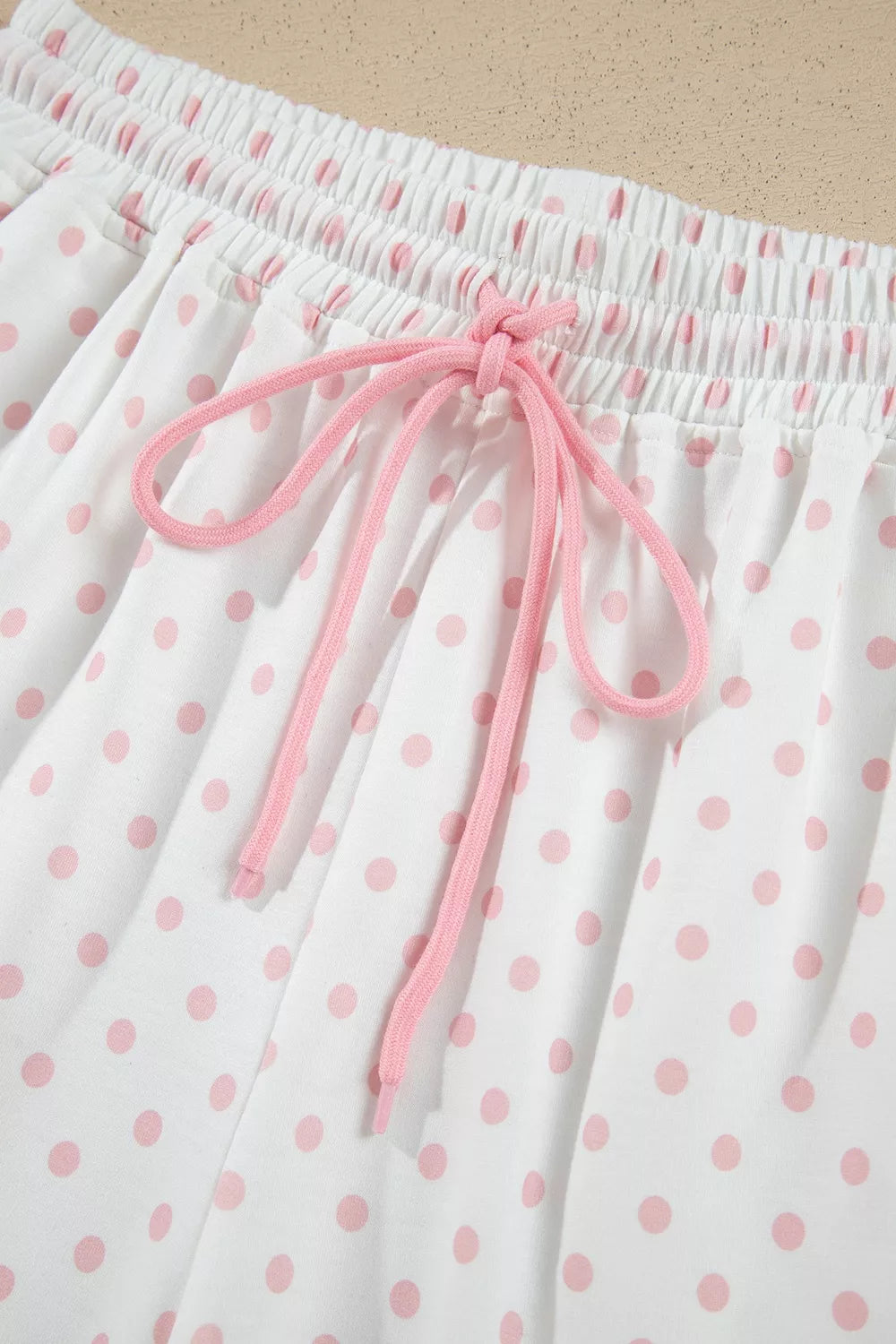 Millie Polka Dot Cropped Two-Piece Set in Pale Blush and Light Blue, product image 11